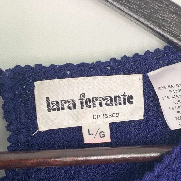 VINTAGE Lara Ferrante Floral Embroidered Purple Angora Blend Sweater - Picture 5 of 16